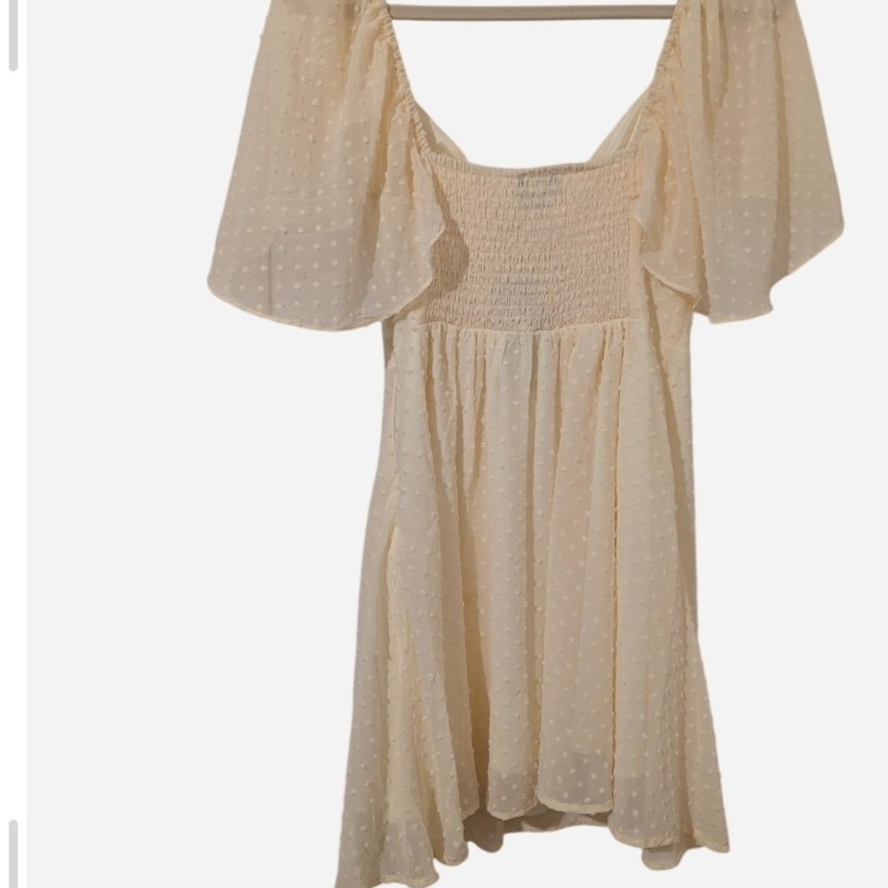 Lulu's Be a Dear Cream Swiss Dot Tie -front Skate Dress Size S - Picture 4 of 15